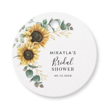 Eucalyptus Sunflower Bridal Shower Thank You Favor Tags