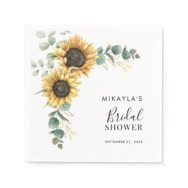 Eucalyptus Sunflower Flowers  Paper Napkins