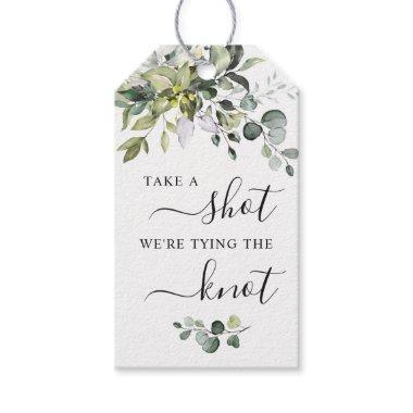 Eucalyptus Take a Shot We're Tying the Knot Gift Tags