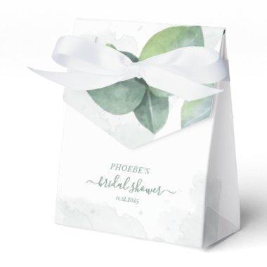 Eucalyptus Watercolor Botanical Bridal Shower Favor Boxes