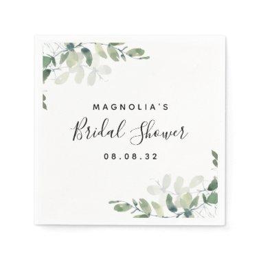 Eucalyptus Watercolor Bridal Shower Napkins