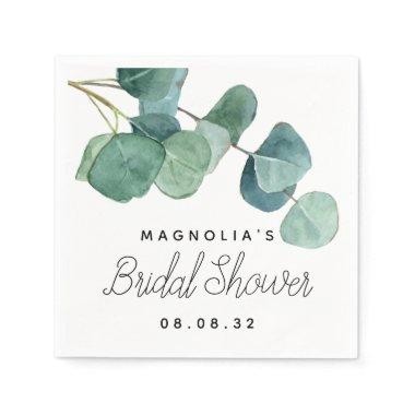 Eucalyptus Watercolor Bridal Shower Napkins