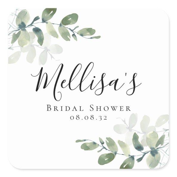 Eucalyptus Watercolor  Square Sticker