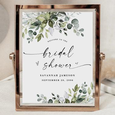 Eucalyptus Watercolor Bridal Shower Welcome Sign