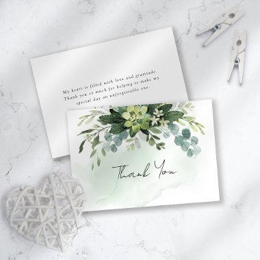 Eucalyptus Watercolor Chic Bridal Shower Thank You Invitations