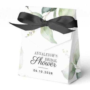 Eucalyptus Watercolor Foliage Bridal Shower Favor Boxes