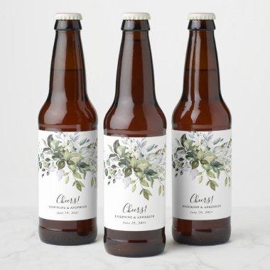 Eucalyptus Wedding Favor Beer Bottle Labels