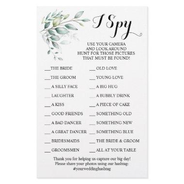 Eucalyptus Wedding Reception I Spy Game  Flyer