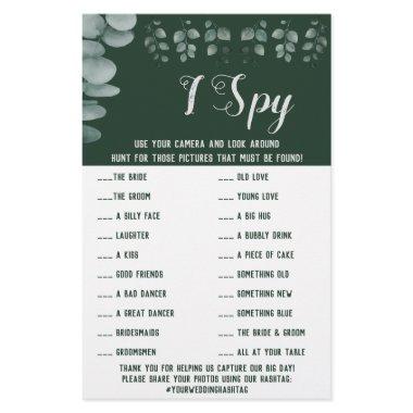 Eucalyptus Wedding Reception I Spy Game  Flyer