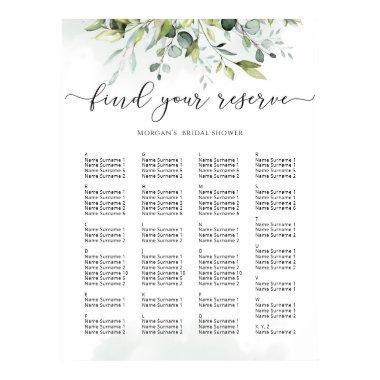 Eucalyptus wedding seating chart