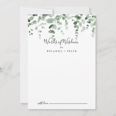 Eucalyptus Wedding Words of Wisdom Advice Card