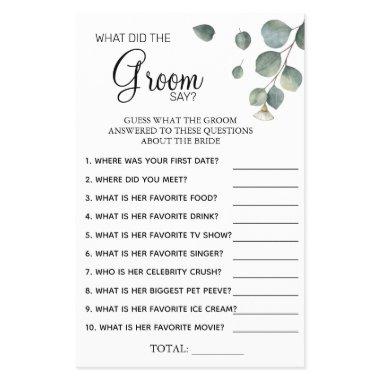 Eucalyptus What groom say  game  Flyer