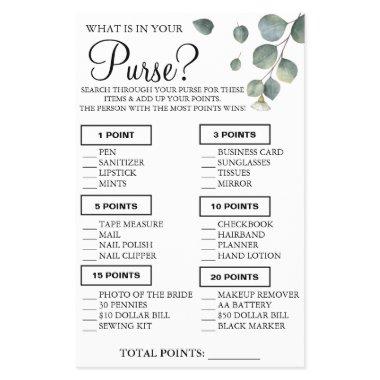 Eucalyptus What is in your purse Shower game  Flyer