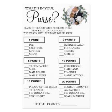 Eucalyptus What is in your purse Shower game  Flyer