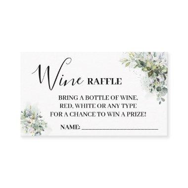 Eucalyptus Wine Raffle Ticket Invitations Bridal Shower