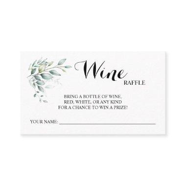 Eucalyptus Wine Raffle Wedding Bridal Shower Invitations