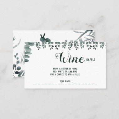 Eucalyptus Wine Raffle Wedding Bridal Shower Invitations