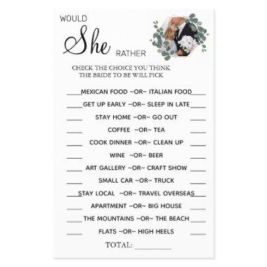 Eucalyptus Would She Rather shower game  Flyer