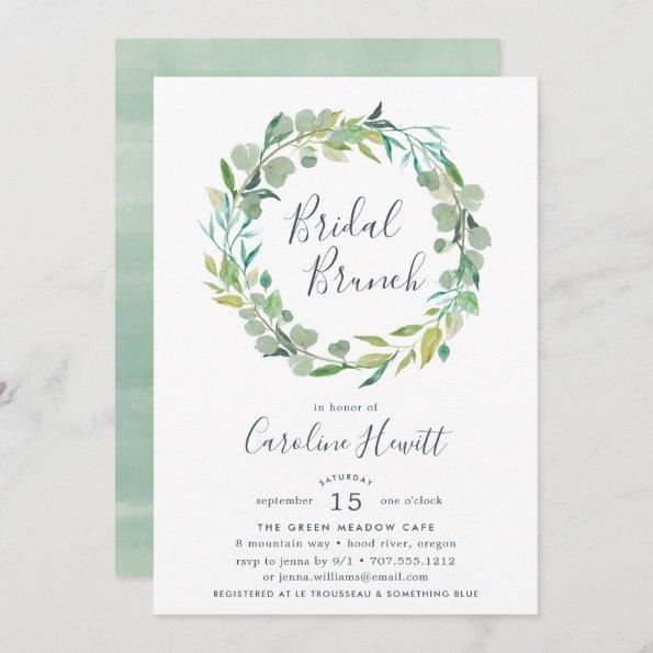 Eucalyptus Wreath Bridal Brunch Invitations