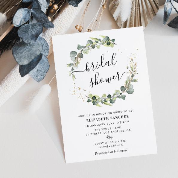 eucalyptus wreath bridal shower Invitations