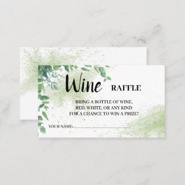Eucalytpus Wine Raffle Ticket Bridal Shower Invitations