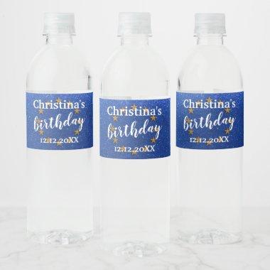 European Union Glitter Birthday Party Weddings Water Bottle Label