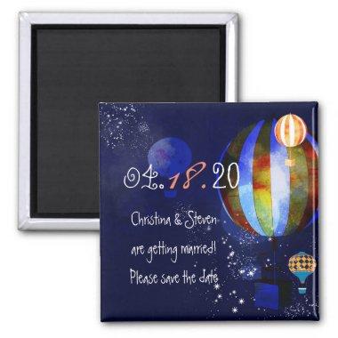 Evening Hot Air Balloons Wedding Save the Date Magnet