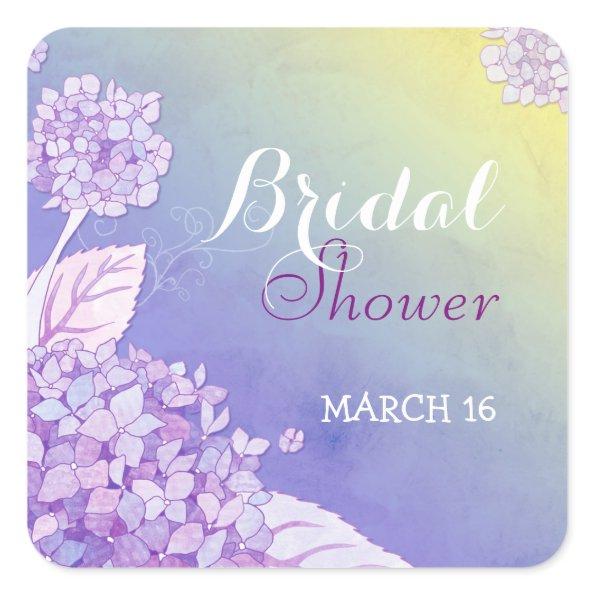 Evening Purple Hydrangeas  Square Sticker