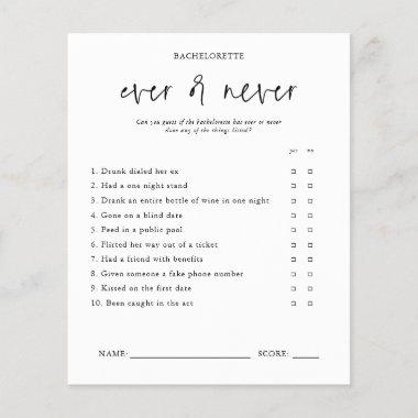 Ever or Never | Bachelorette Party Game Invitations
