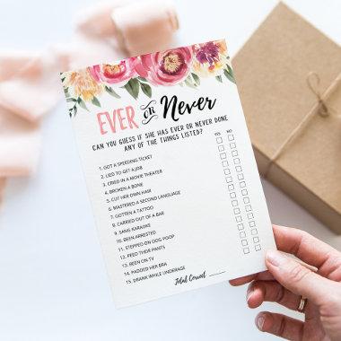 Ever or Never Editable Bridal Shower game Invitations