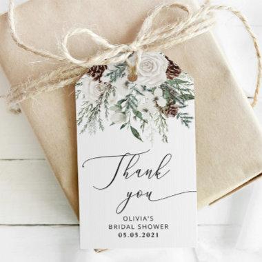 Evergreen bridal shower gift tags