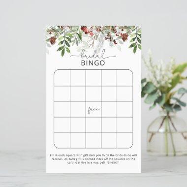 Evergreen elegant bridal shower bingo game
