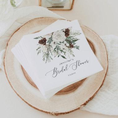 Evergreen elegant bridal shower napkins