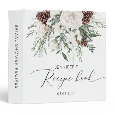 Evergreen elegant Bridal Shower Recipe Book 3 Ring Binder