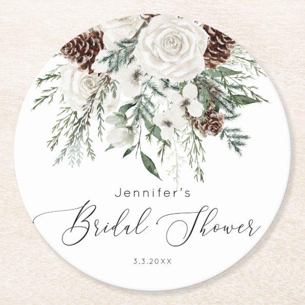 Evergreen elegant  round paper coaster