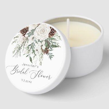 Evergreen pine cones  guests Mini Candle Favors
