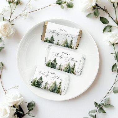 Evergreen rustic woodland Baby shower Hershey's Miniatures