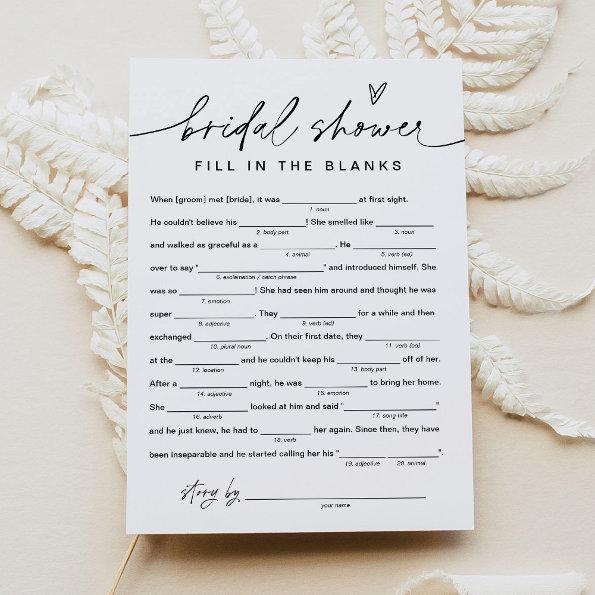 EVERLEIGH Bridal Shower Libs, Fill in the Blanks Invitations