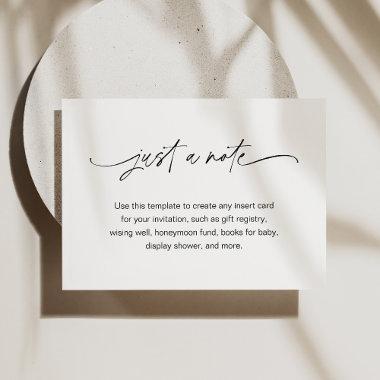 EVERLEIGH Minimalist Just a Note 3.5" x 5" Enclosure Invitations