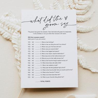 EVERLEIGH What Did The Groom Say Bridal Game Invitations