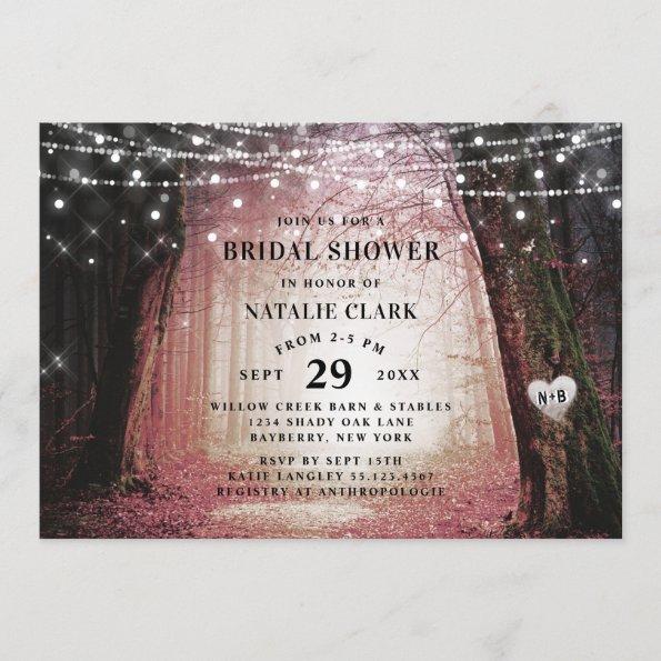 Evermore | Enchanted Forest Pink Bridal Shower Invitations
