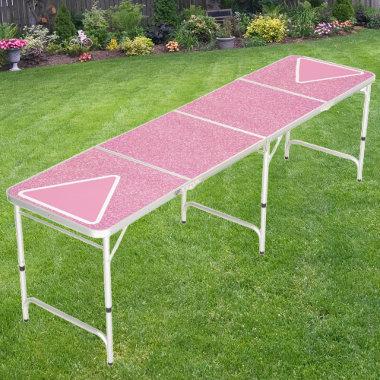 Everything is Better with Pink Glitter Cup Setup Beer Pong Table