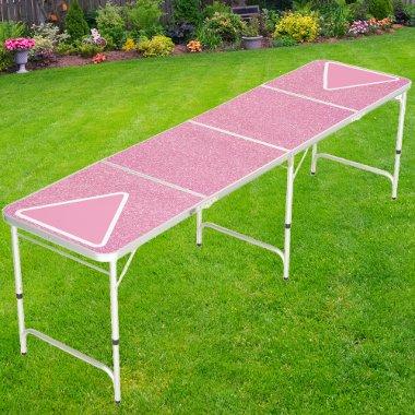Everything is Better with Pink Glitter Cup Setup Beer Pong Table