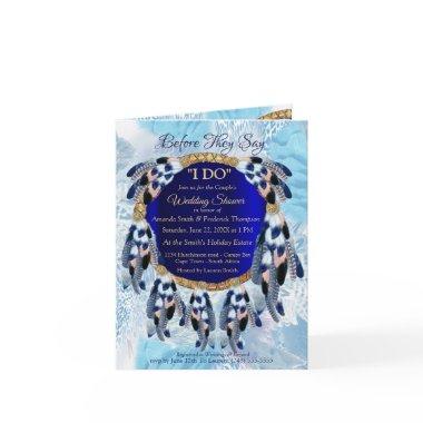 Exotic Blue Dream Catcher Couple Shower Invitations