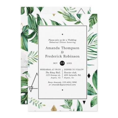 Exotic Geometric Forest Wedding Rehearsal Dinner
