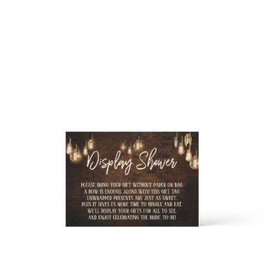 Exposed Bricks Edison Lights Display Bridal Shower Enclosure Invitations