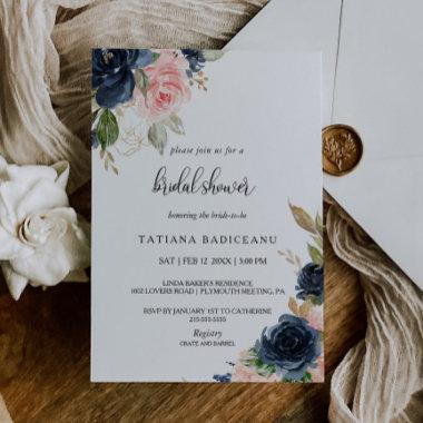 Exquisite Fall Floral Bridal Shower Invitations