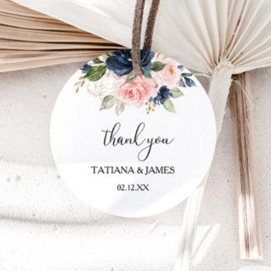 Exquisite Fall Floral Thank You Favor Classic Round Sticker