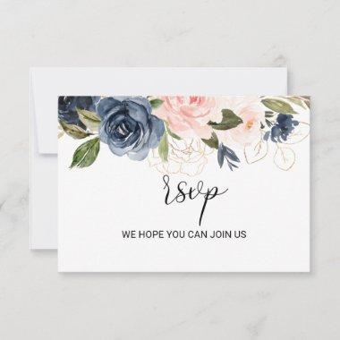 Exquisite Fall Floral Wedding RSVP Card
