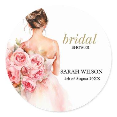 Exquisite Minimal Wedding  Classic Round Sticker